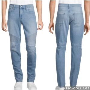 Hudson NWT Ethan Skinny Fit Light Wash Biker Moto Jeans Size 40x33